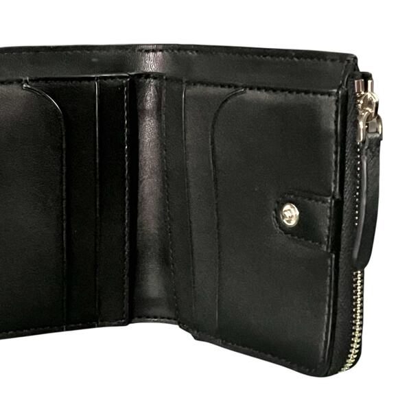 KATE SPADE Shimmy Glitter Black Small L-Zip Saffiano Leather Bifold Wallet - Picture 6 of 13